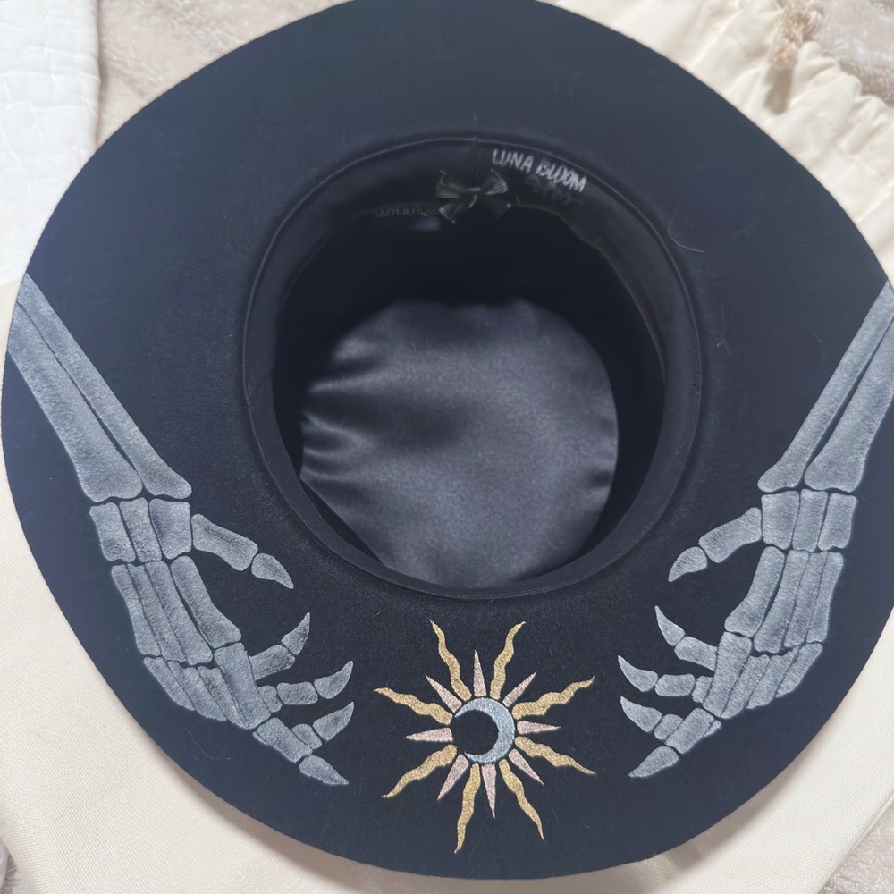 Luna bloom hand painted hat. Like new. Skeleton